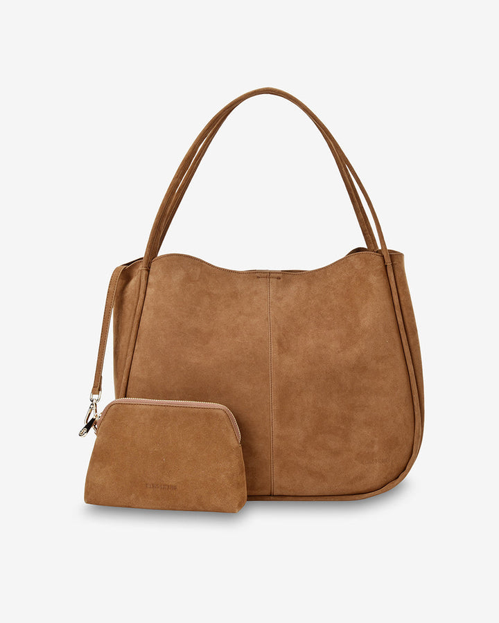 Elms + King | Capri Tote | Tan Microsuede - Dutch Hideout