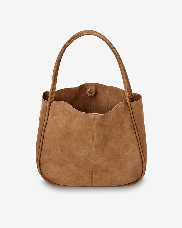 Elms + King | Capri Tote | Tan Microsuede - Dutch Hideout