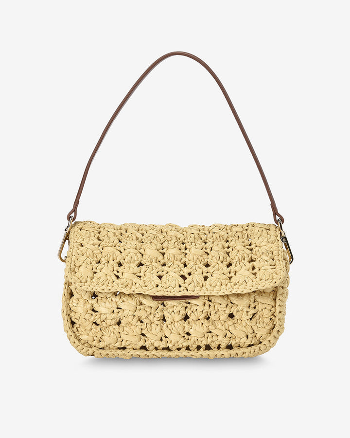 Arlington Milne | Thea Shoulder Bag | Raffia Weave - Dutch Hideout