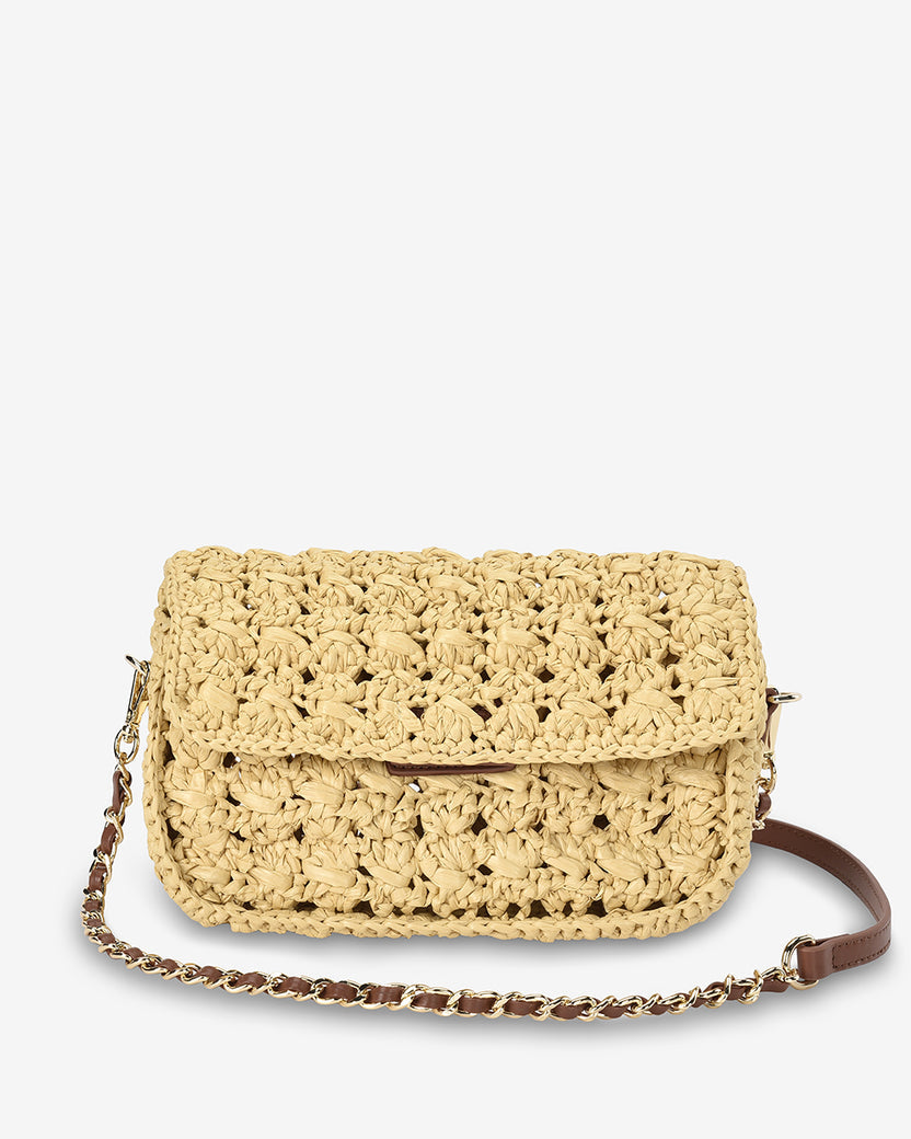 Arlington Milne | Thea Shoulder Bag | Raffia Weave - Dutch Hideout