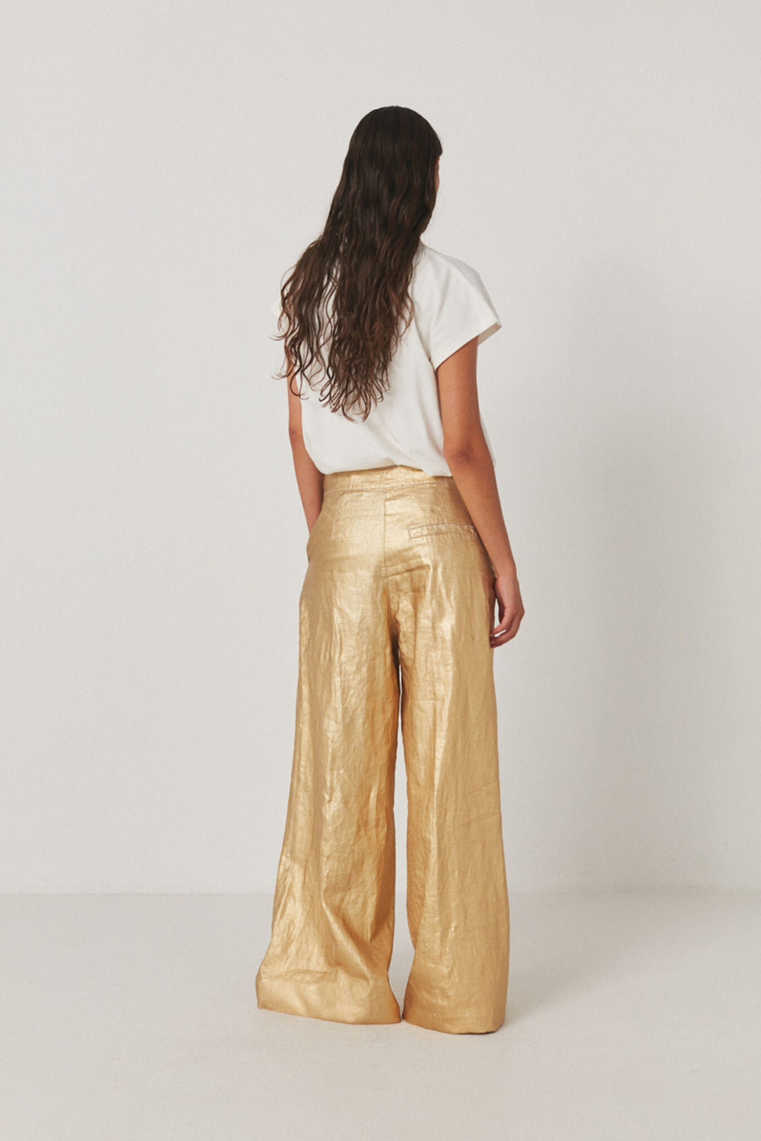 Rabens Saloner | Inja Midas Gold Wide Leg Pant | Gold