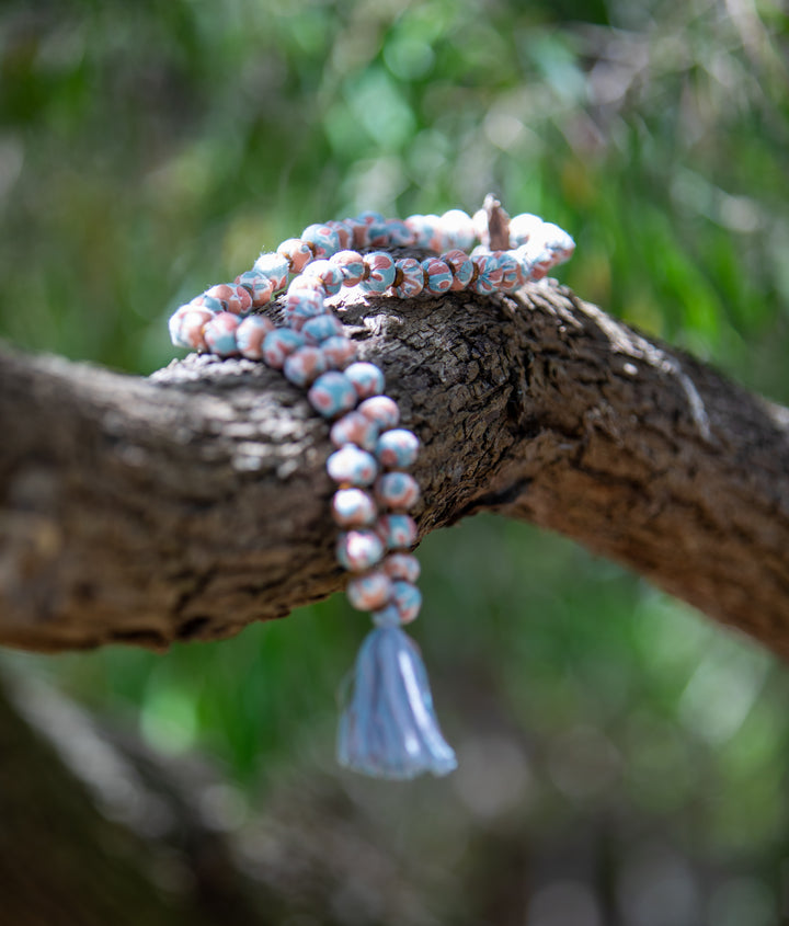 Mandalay Designs | Virginia Mala Beads Short | Deep Coral