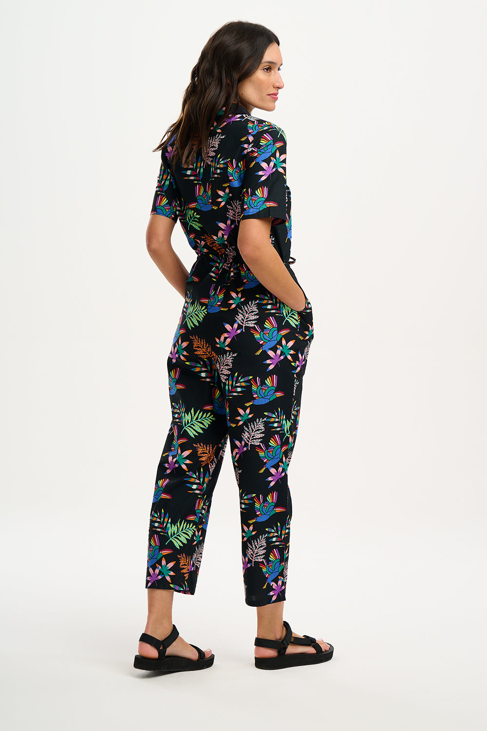 Sugarhill Brighton | Thelma Jumpsuit | Black, Rainbow Toucans