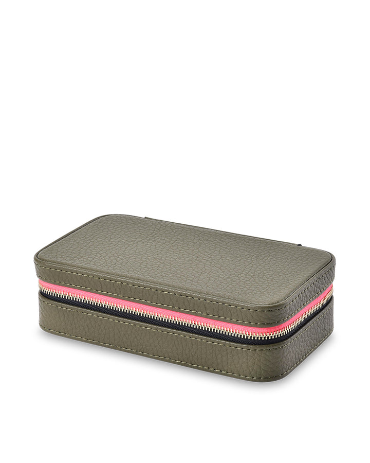Elms + King | Large Jewellery Case | Khaki - Dutch Hideout