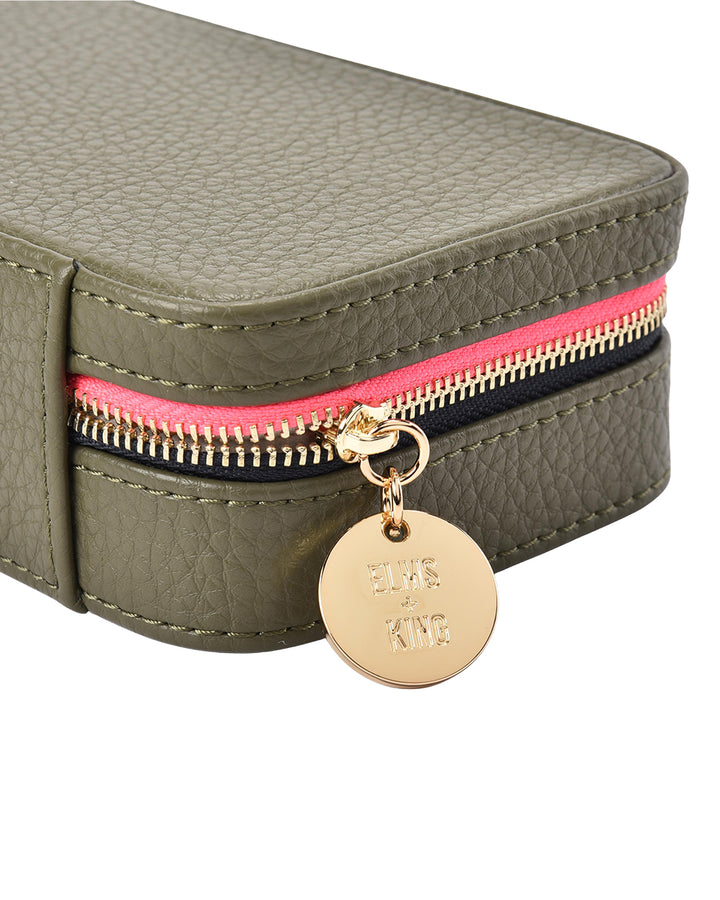 Elms + King | Large Jewellery Case | Khaki - Dutch Hideout