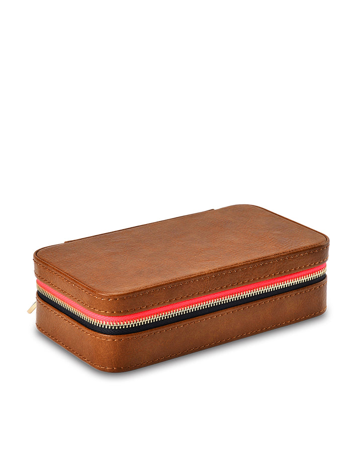 Elms + King | Large Jewellery Case | Tan Pebble - Dutch Hideout