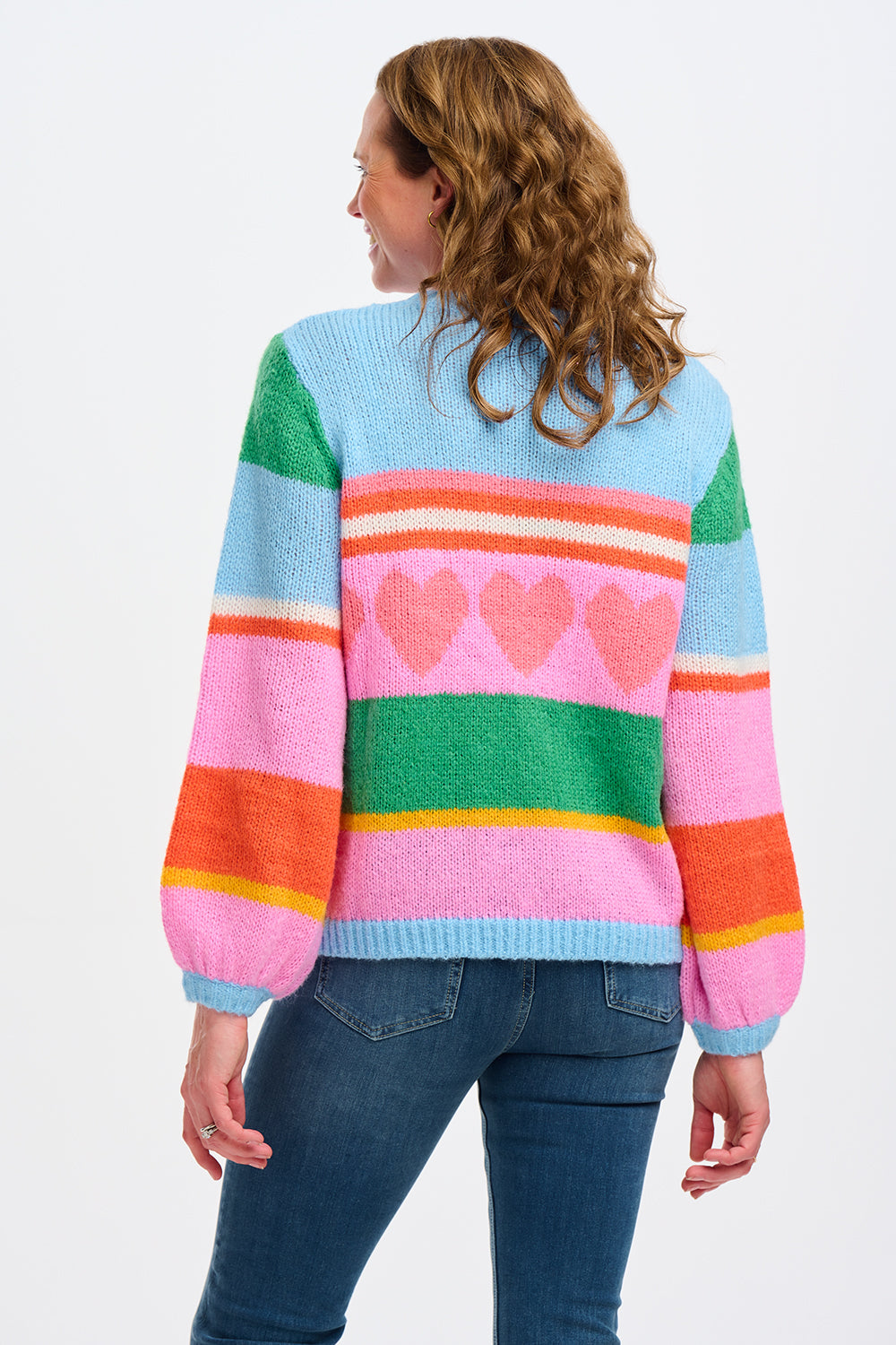 Sugarhill Brighton | Essie Jumper | Multi, Love Heart Stripes