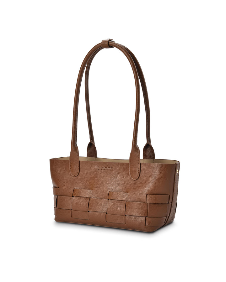 Elms + King | Kenley East-West Bag | Tan Saffiano - Dutch Hideout