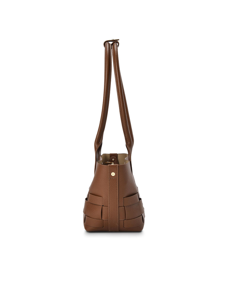 Elms + King | Kenley East-West Bag | Tan Saffiano - Dutch Hideout