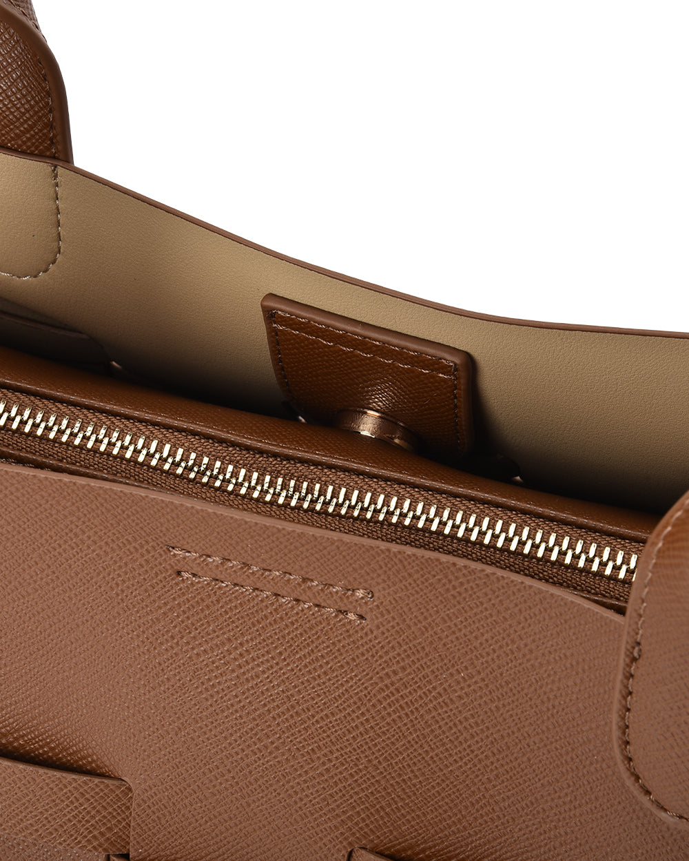 Elms + King | Kenley East-West Bag | Tan Saffiano - Dutch Hideout