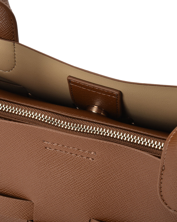 Elms + King | Kenley East-West Bag | Tan Saffiano - Dutch Hideout