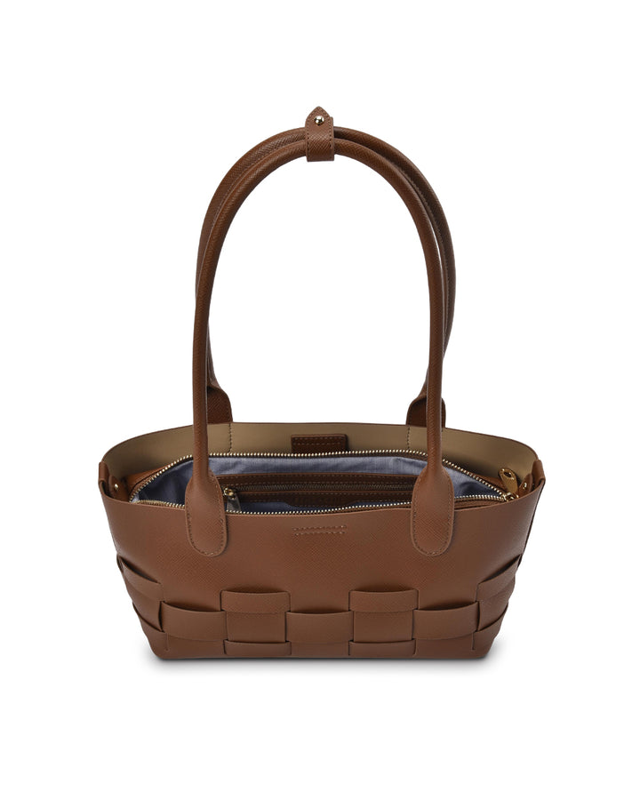 Elms + King | Kenley East-West Bag | Tan Saffiano - Dutch Hideout