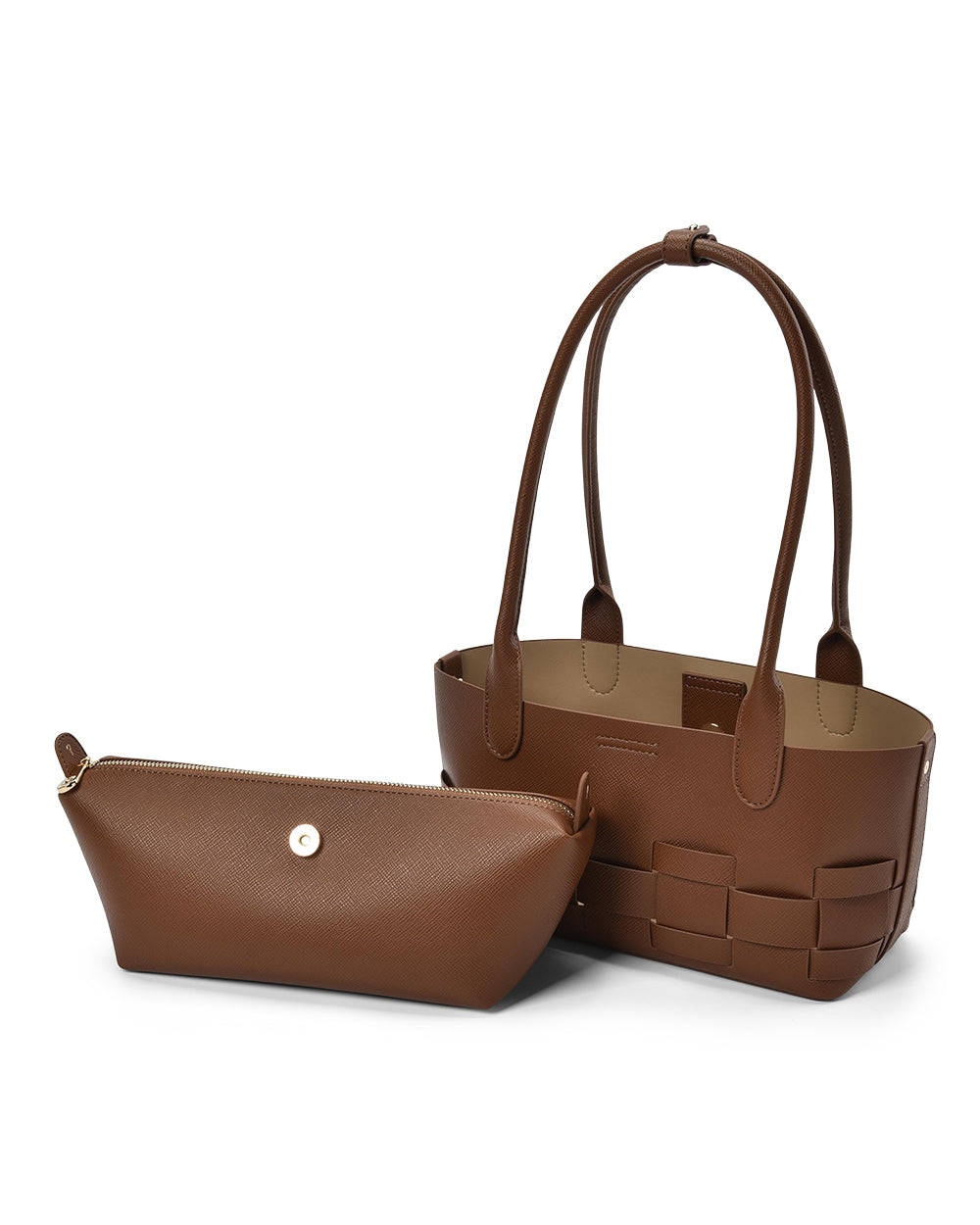 Elms + King | Kenley East-West Bag | Tan Saffiano - Dutch Hideout