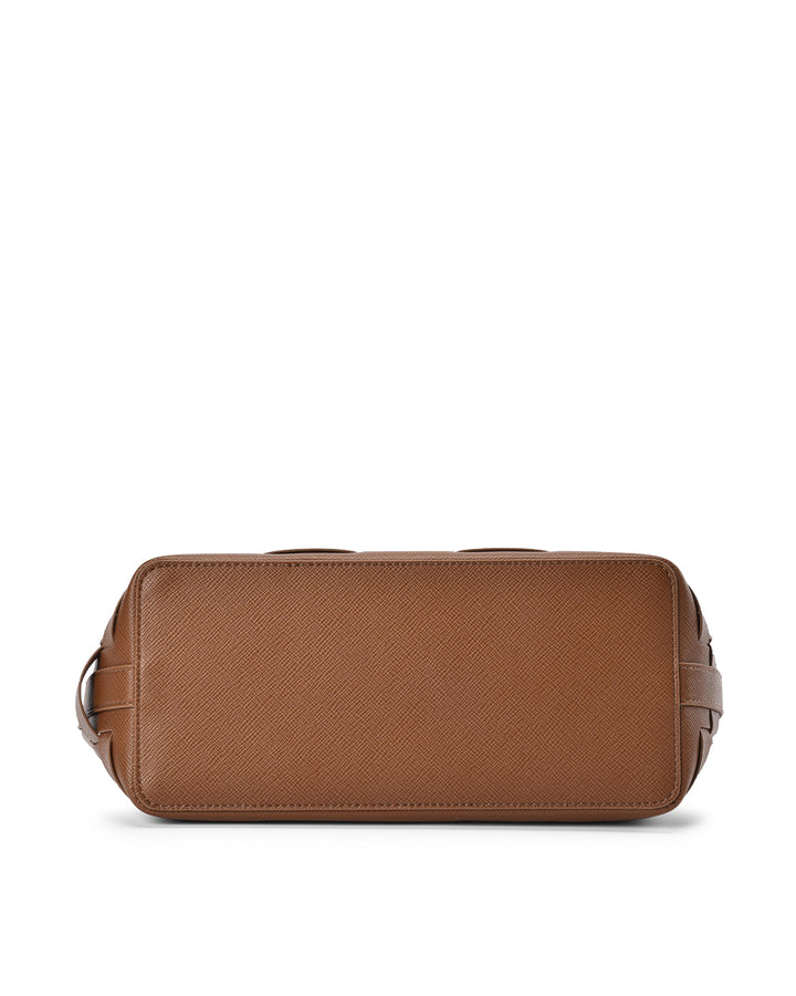 Elms + King | Kenley East-West Bag | Tan Saffiano - Dutch Hideout