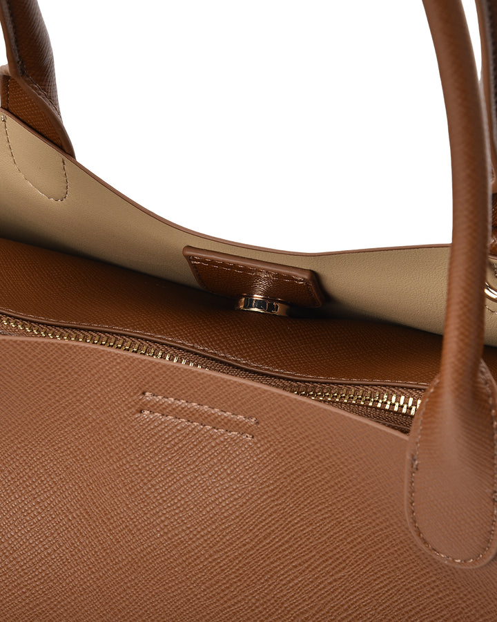 Elms + King | Kensington Tote | Tan Saffiano - Dutch Hideout