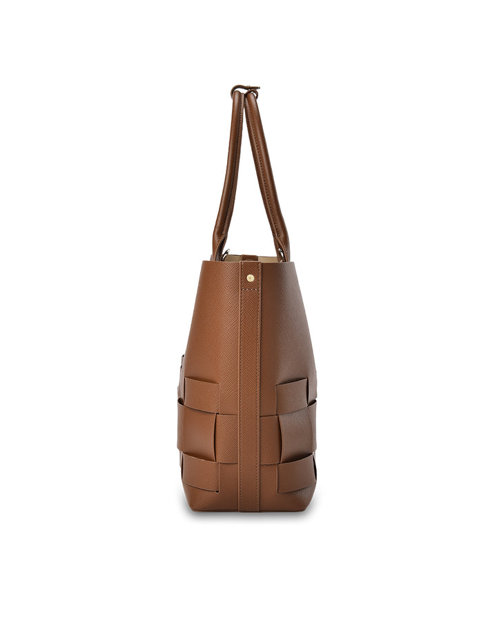 Elms + King | Kensington Tote | Tan Saffiano - Dutch Hideout