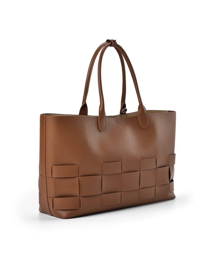 Elms + King | Kensington Tote | Tan Saffiano - Dutch Hideout