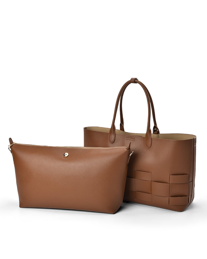 Elms + King | Kensington Tote | Tan Saffiano - Dutch Hideout