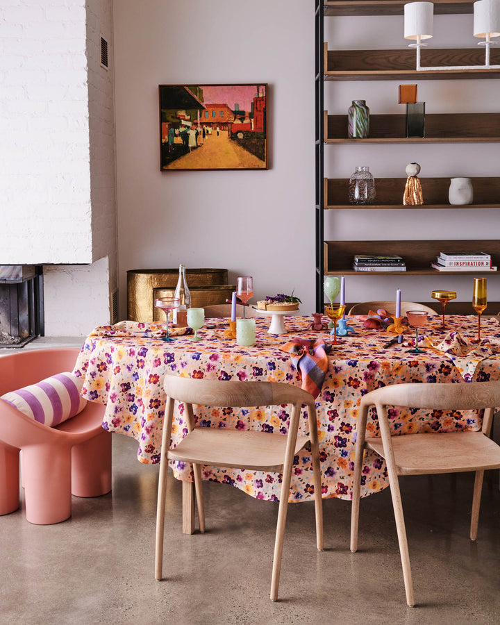 Kip & Co | Pansy Rectangular Linen Tablecloth
