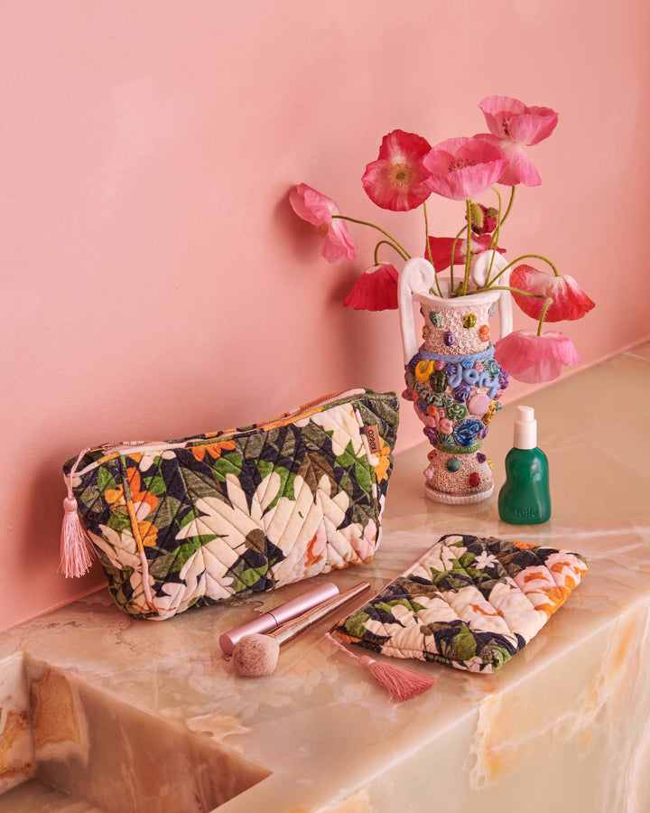 Kip & Co | Floral Velvet Toiletry Bag