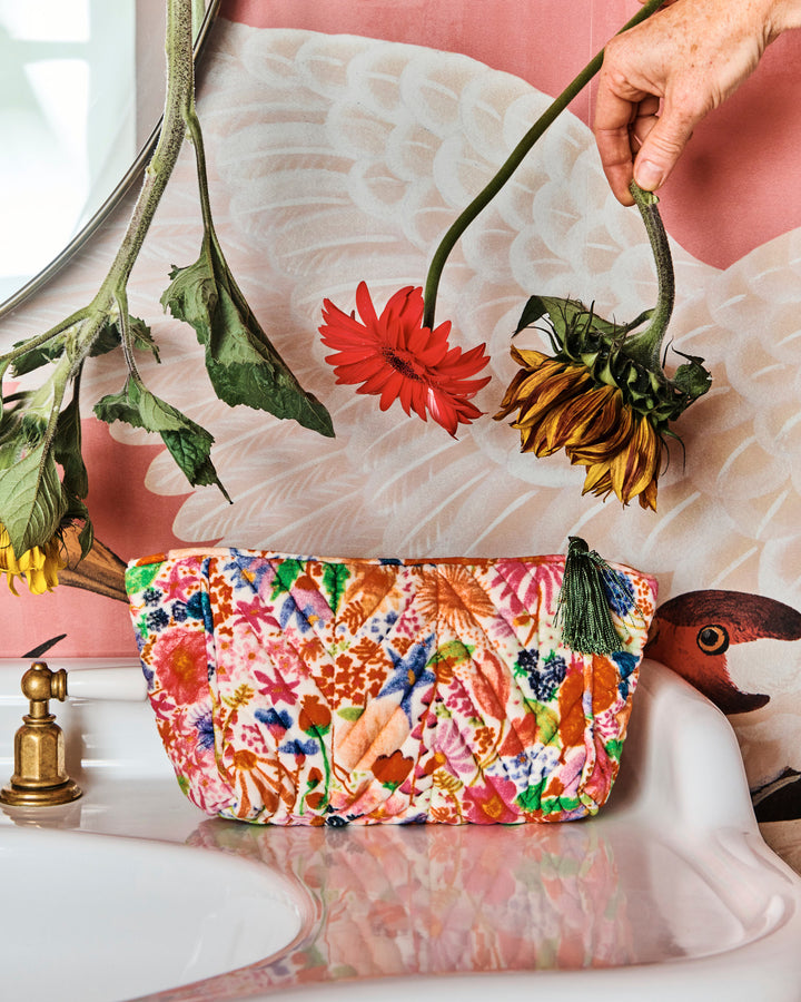 Kip & Co | Meandering Meadow Velvet Toiletry Bag | One Size