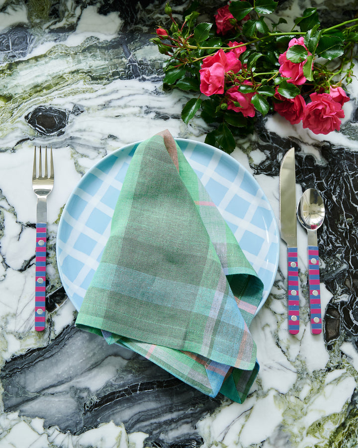 Kip & Co | Jewel of the Nile Tartan Linen 4P Napkin Set