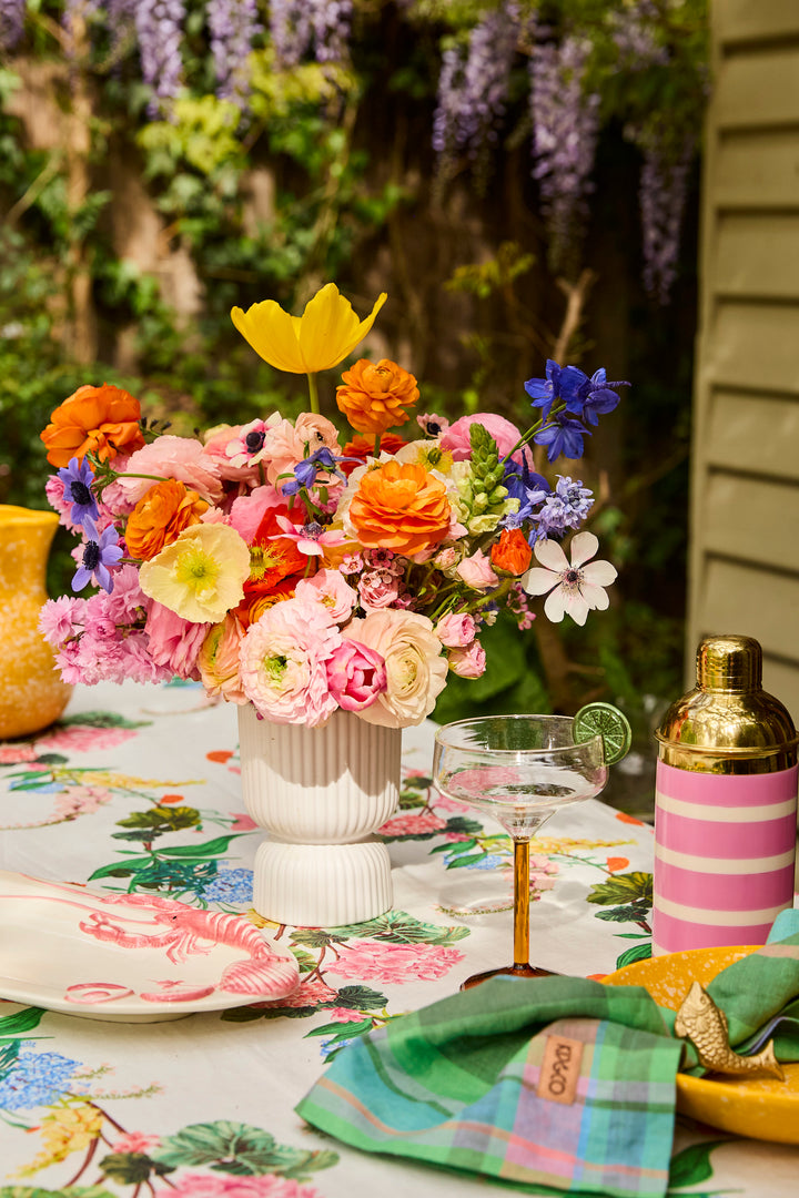 Kip & Co | Bouquet Beauty Rectangular Linen Tablecloth | Standard