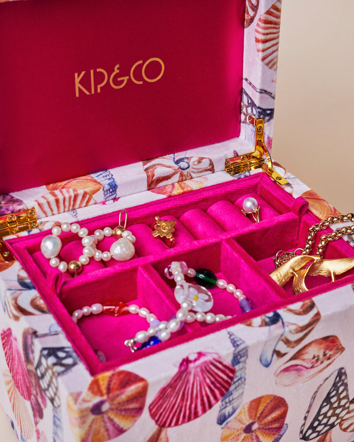 Kip & Co | Seashore Large Velvet Jewellery Box