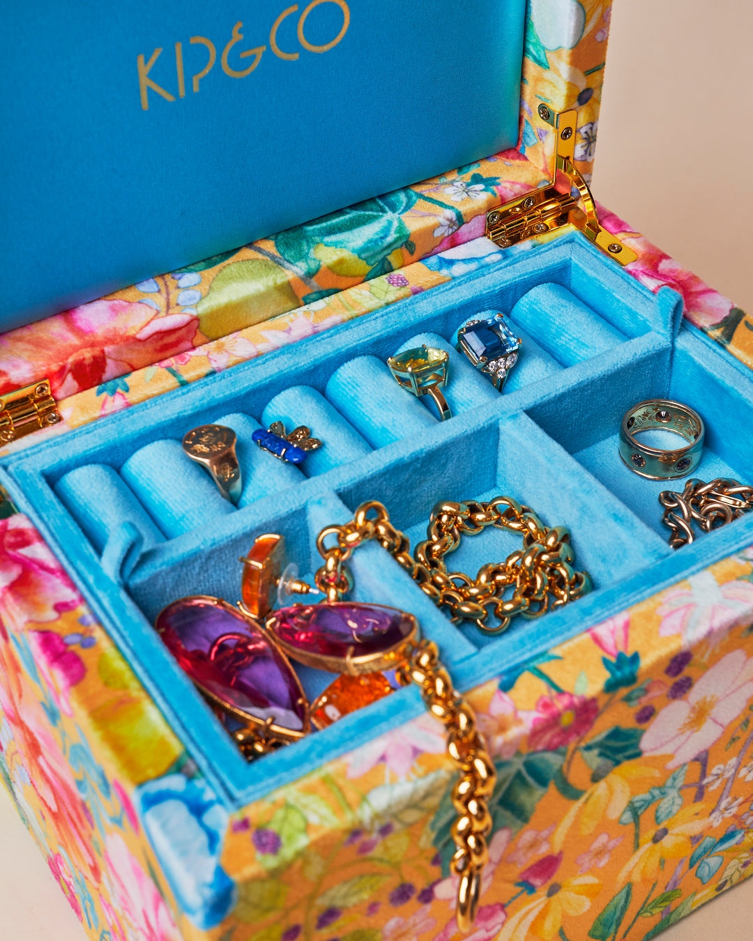 Kip & Co | Abundance Marigold Large Velvet Jewellery Box