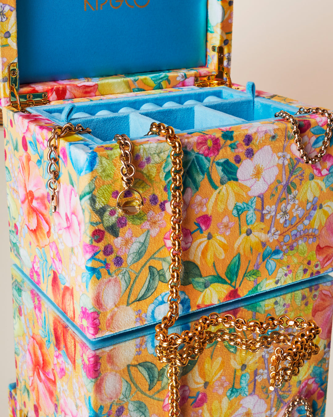 Kip & Co | Abundance Marigold Large Velvet Jewellery Box