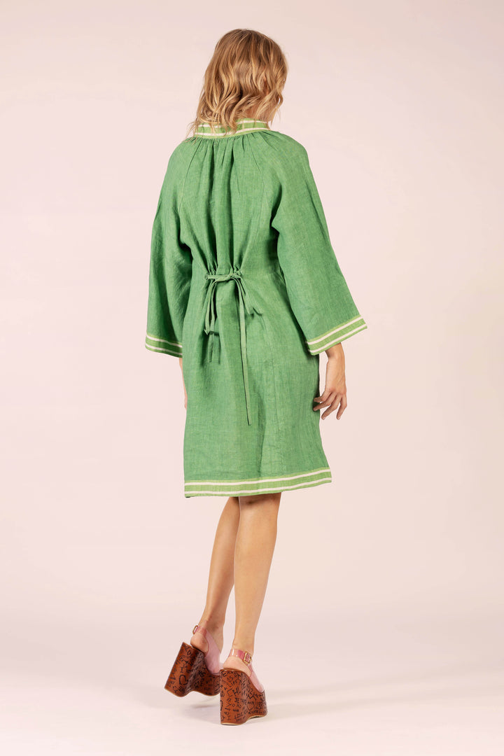 LOLA | Allegra Emerald Linen Midi | Emerald Linen