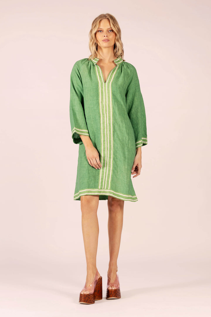 LOLA | Allegra Emerald Linen Midi | Emerald Linen