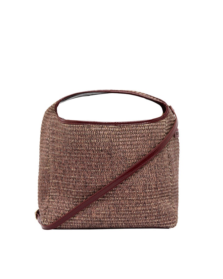 Elms + King | Linton Crossbody Large | Burgundy / Coco Weave