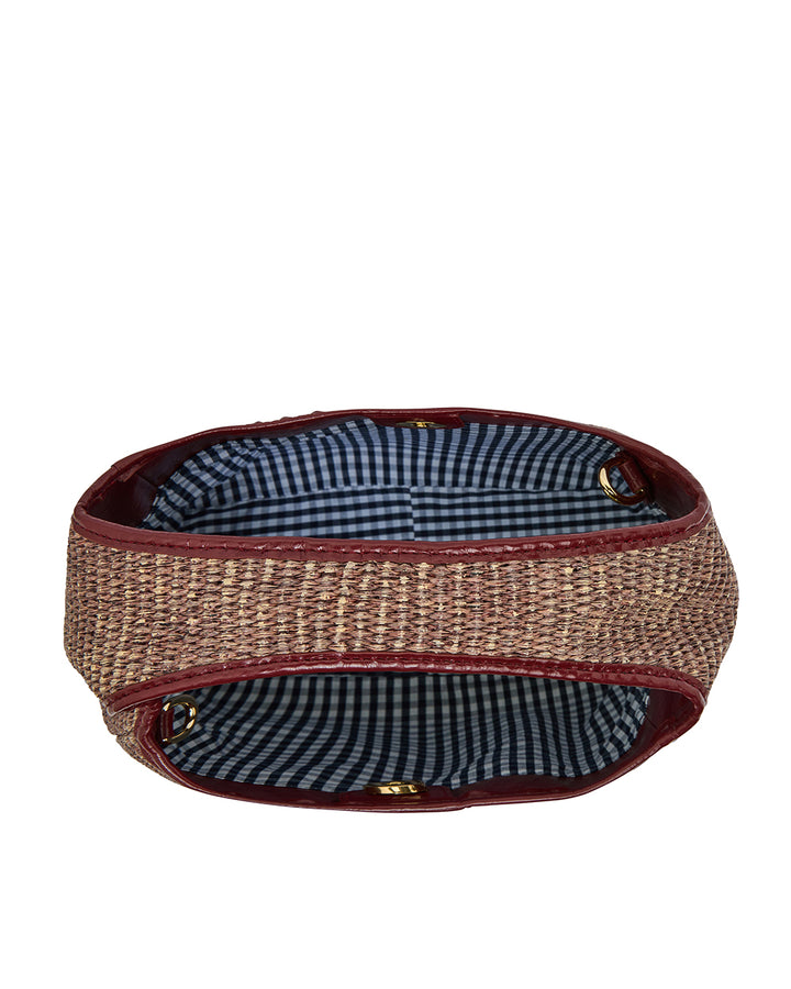 Elms + King | Linton Crossbody Large | Burgundy / Coco Weave
