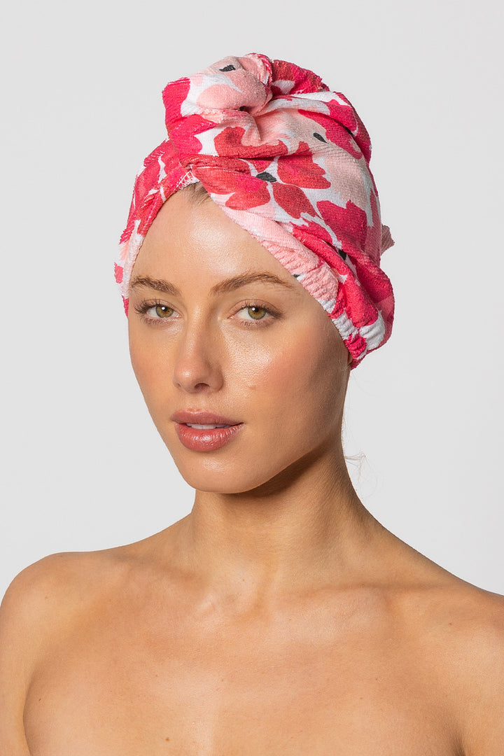 Louvelle | Riva Hair Towel Wrap | Poppy Rosso