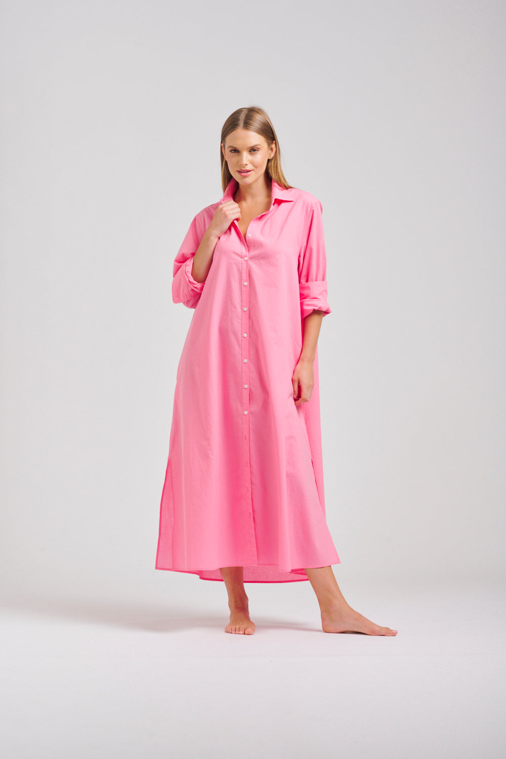 Shirty | Luna Oversized Long Shirtdress | Bubblegum