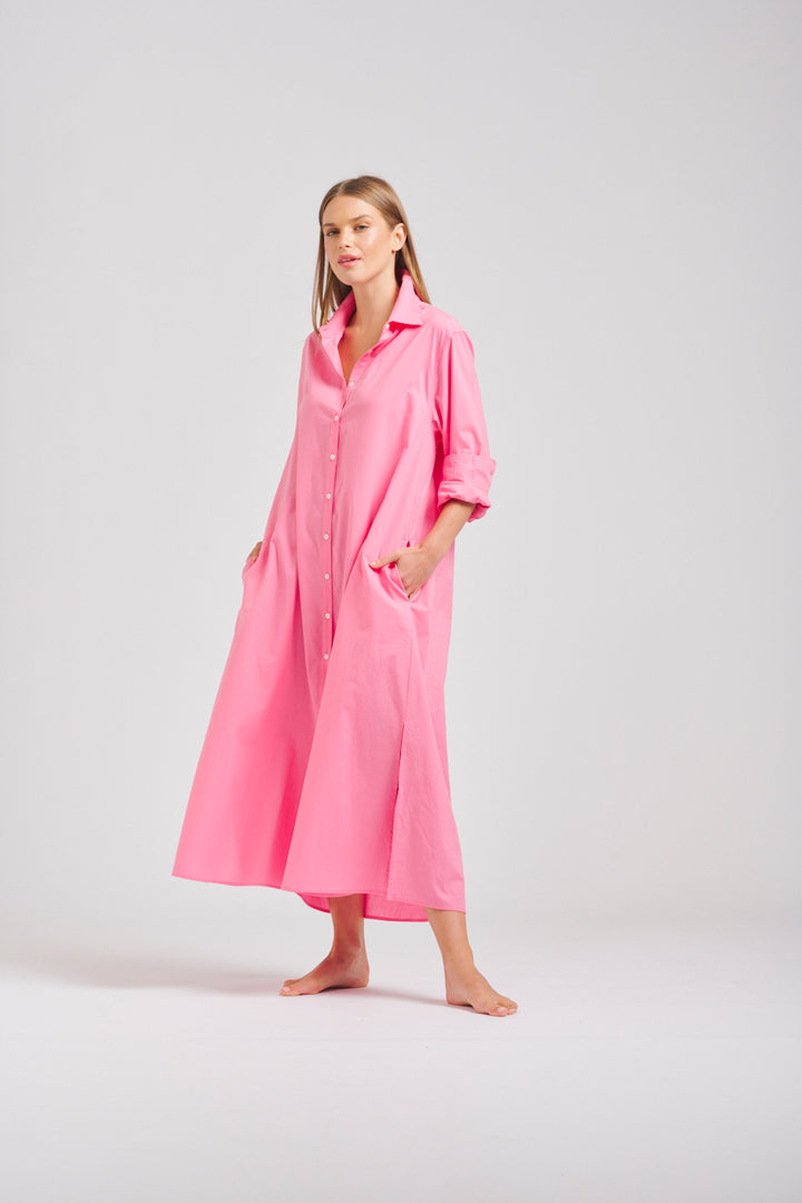 Shirty | Luna Oversized Long Shirtdress | Bubblegum