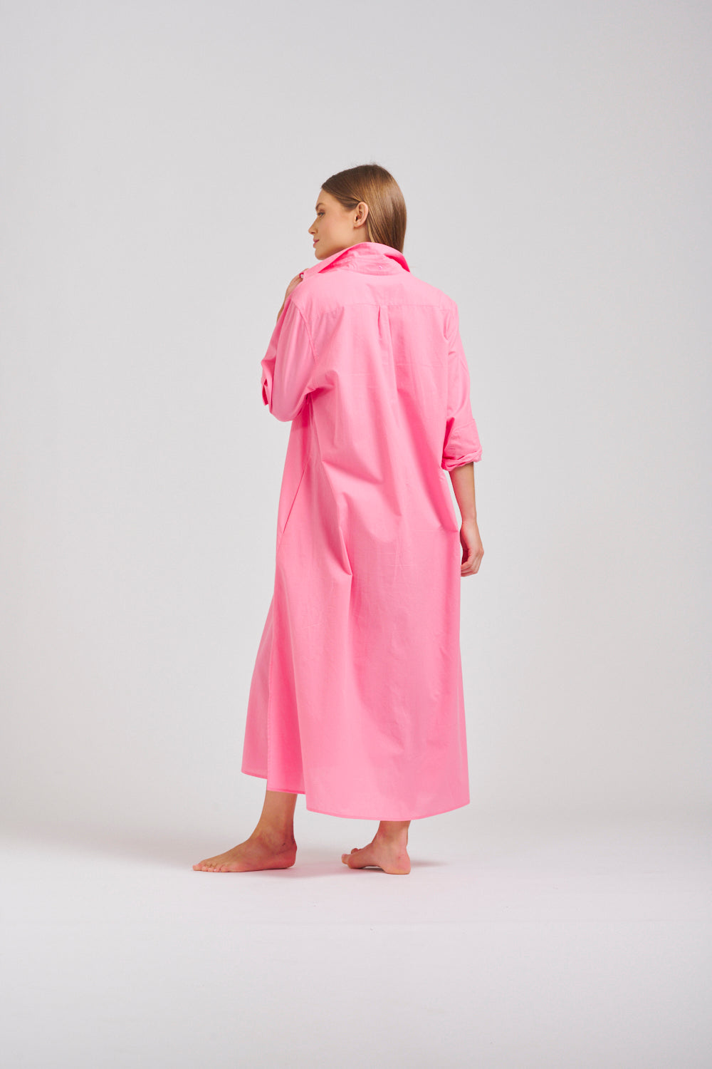 Shirty | Luna Oversized Long Shirtdress | Bubblegum