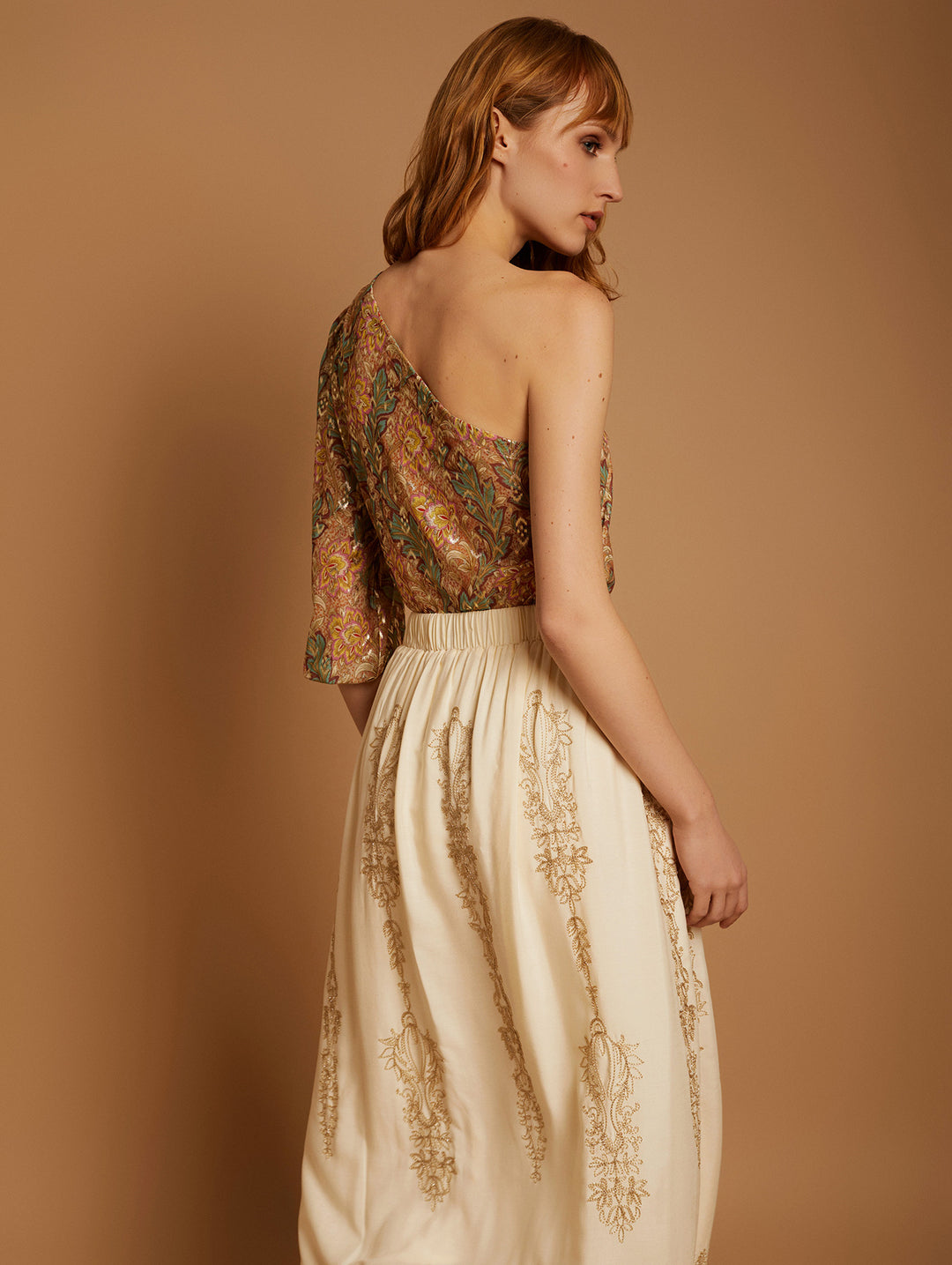 Meisie | Volume Embroidery Skirt | Ivory