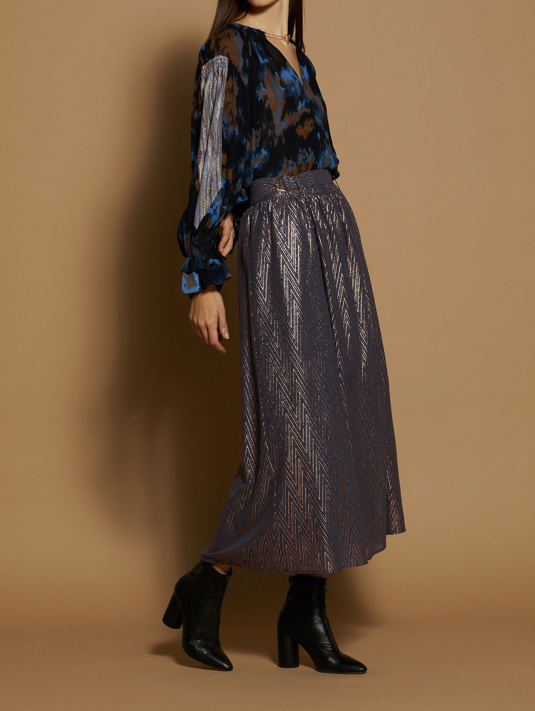 Meisie | Midi Skirt | Oxford