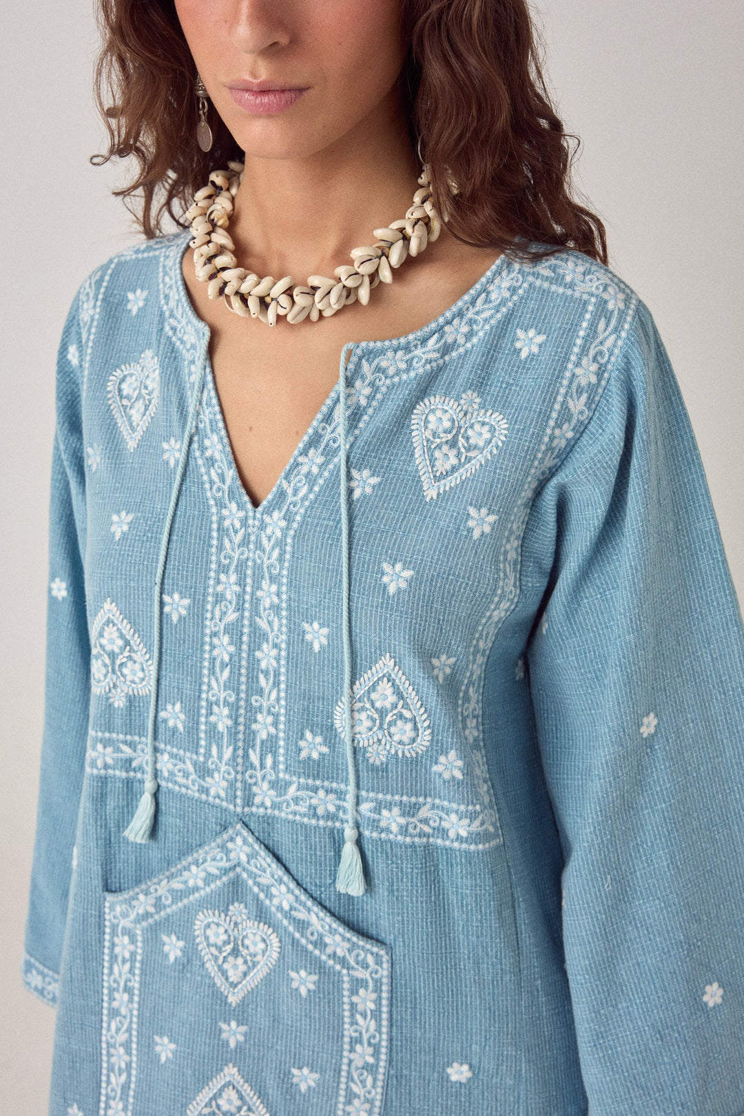 Ganga Tunic in Nomad Blue - model shot