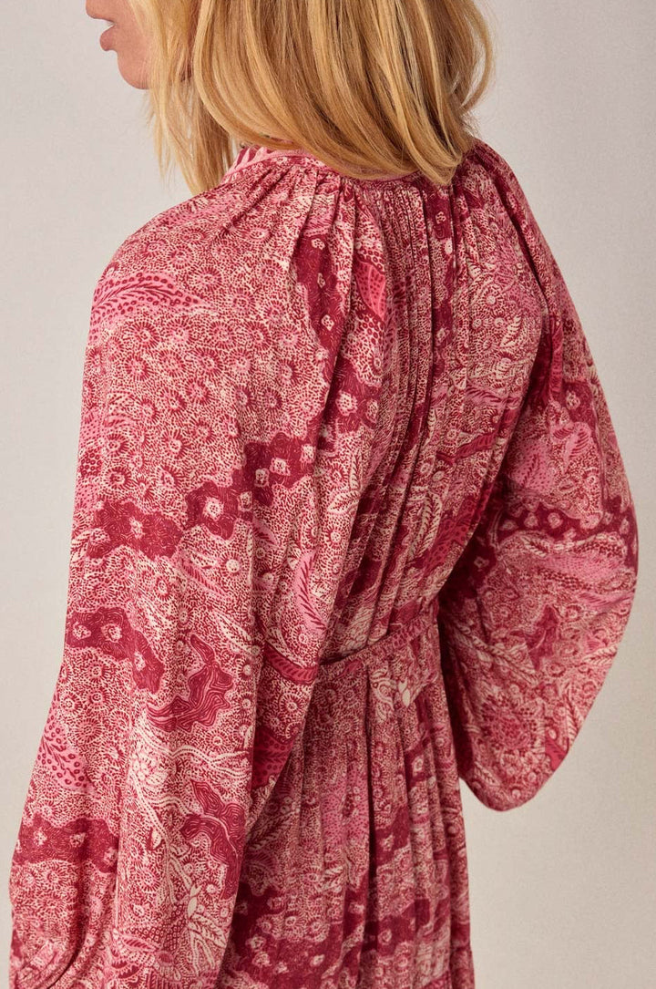 Tina Dress in Red Java - detail shot