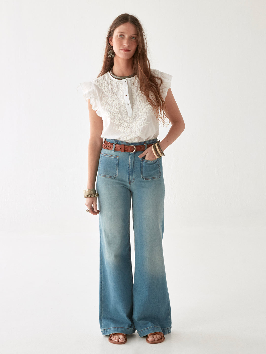 Maison Hotel | Ashanti Blouse Chikan Bianco | Ban Bianco