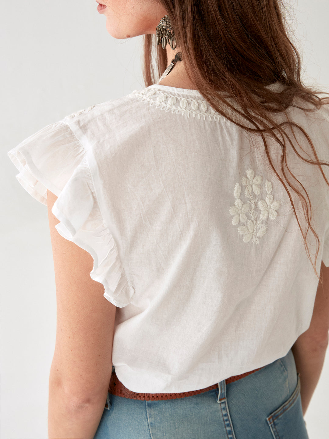 Maison Hotel | Ashanti Blouse Chikan Bianco | Ban Bianco