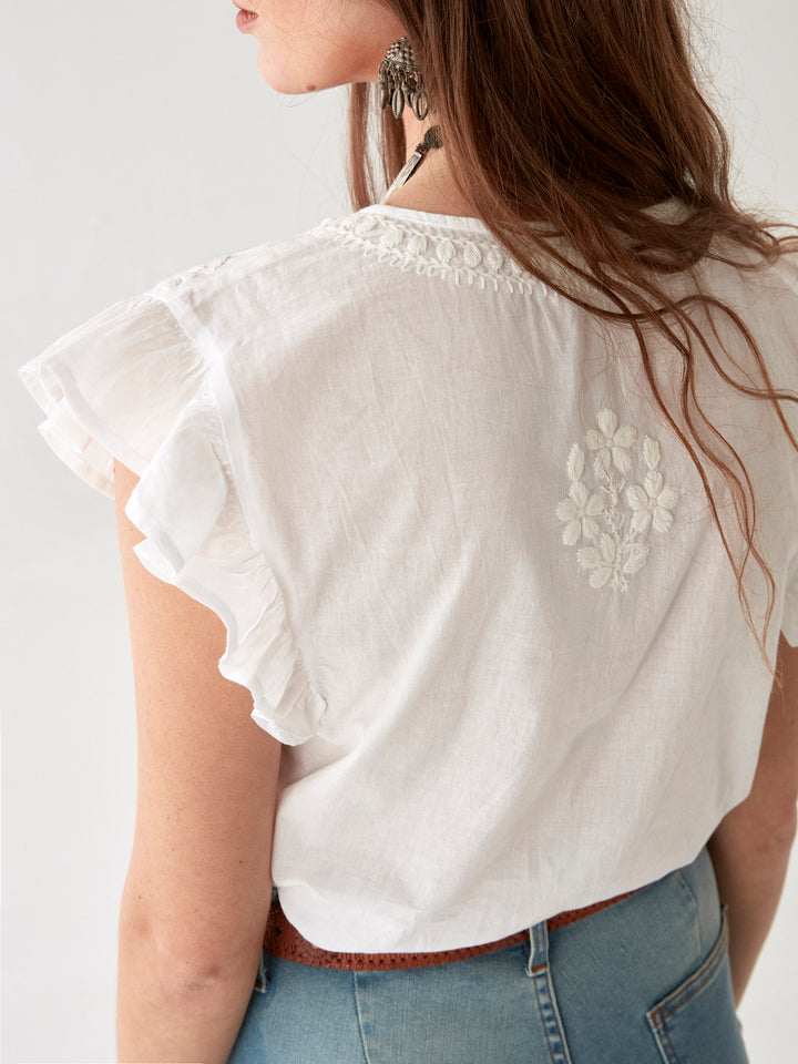 Maison Hotel | Ashanti Blouse Chikan Bianco | Ban Bianco