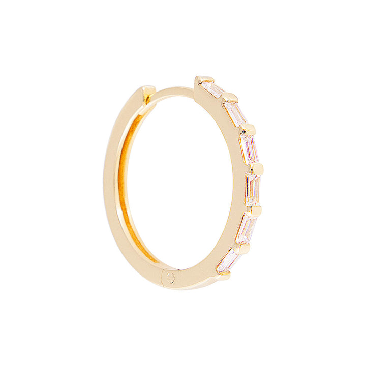 Fairley | Crystal Baguette Midi Hoops