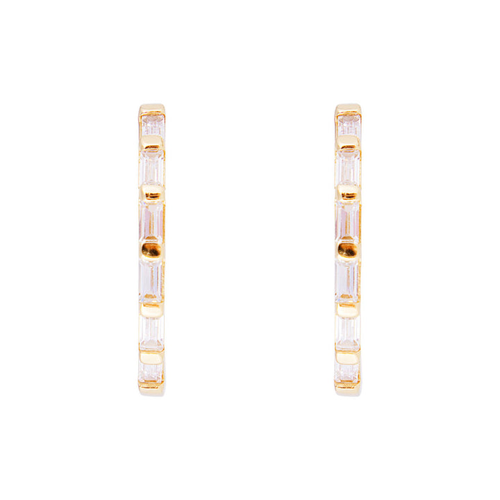 Fairley | Crystal Baguette Midi Hoops