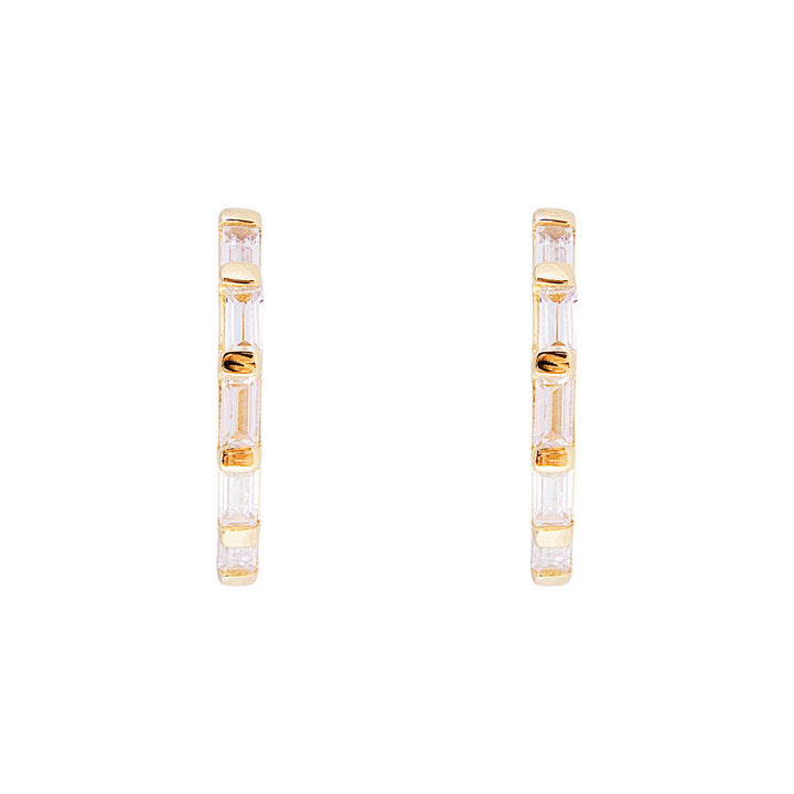 Fairley | Crystal Baguette Midi Hoops