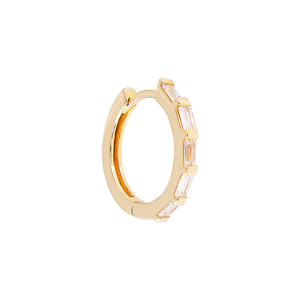 Fairley | Crystal Baguette Midi Hoops