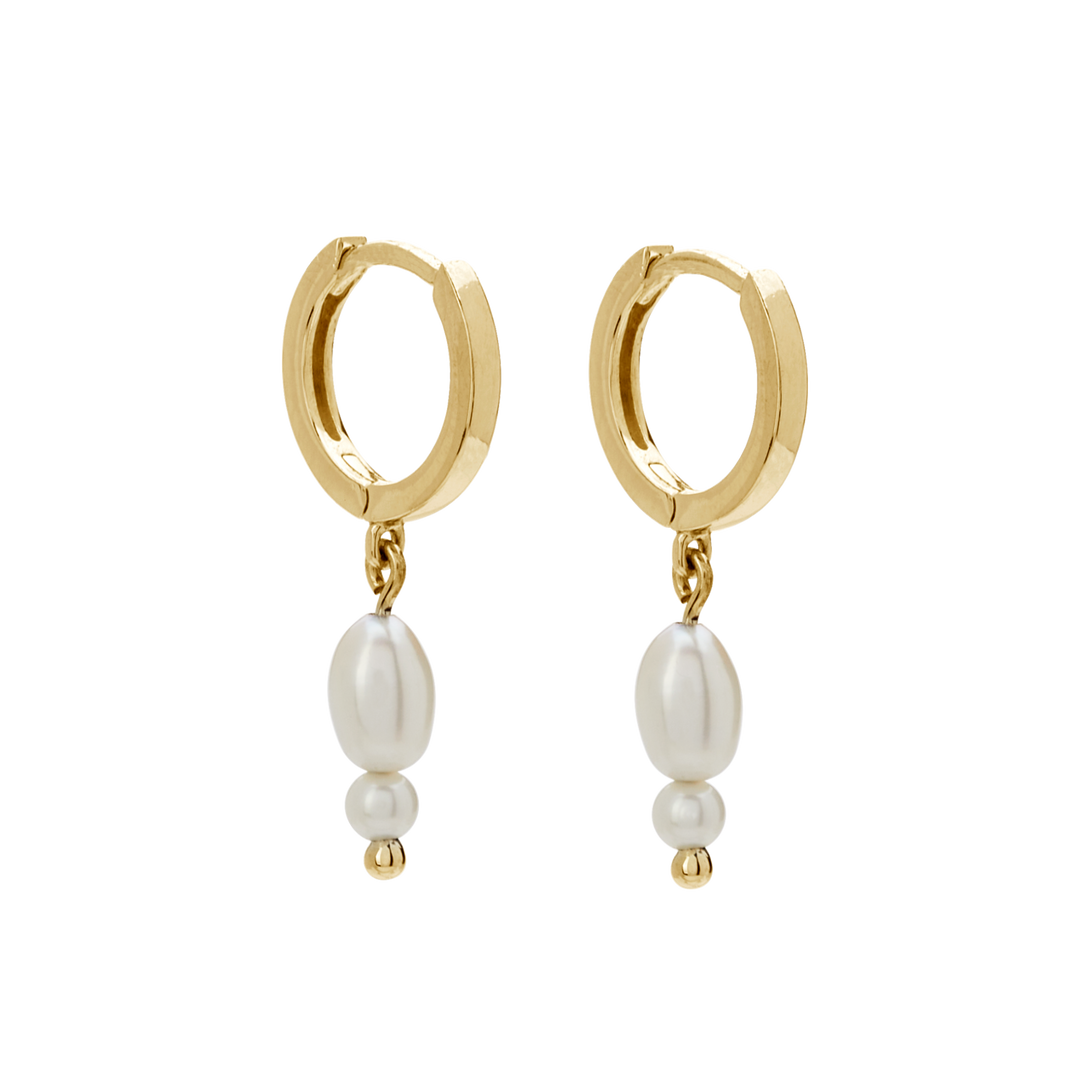 Murkani | Double Drop Huggies | Yellow Gold Plated - Dutch Hideout